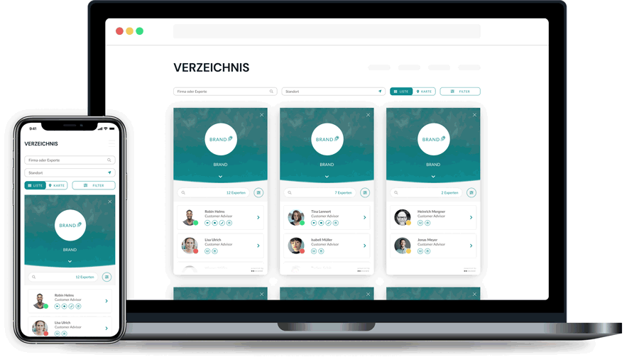 Verzeichnis mit interaktiver Such- & Filter-Funktion
